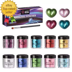 Chrome Powder,10 Colors Metallic Mirror Effect Chrome Powder for Nail, Holograph - Picture 1 of 12