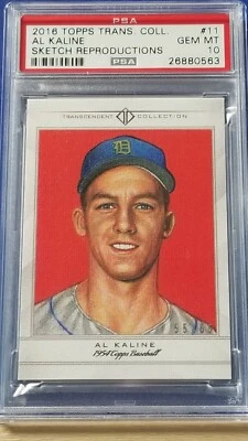 Al Kaline - 2016 Topps Transcendent Sketch #11  PSA 10  #55/65    - Image 1 of 2