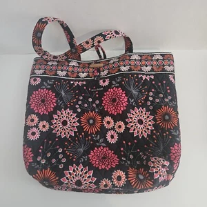 BELLA TAYLOR Flowers on Black Background Quilted Crossbody - Picture 1 of 5