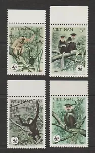 1987 Vietnam Stamps Douc Monkeys Collection Scott # 1761-1764 MNH - Picture 1 of 2