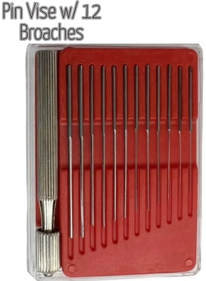 超细 Broach 12 件套带针钳,珠宝维修工具 — 第 1/1 张图片