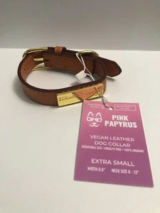 Collar Papiro Rosa Ainsley Cuero Vegano Perro Tamaño Ajustable Libre de Crueldad 100% - Imagen 1 de 9