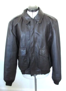 San Diego Leather BOMBER Jacket Type A-2 USA Brown size 44 dog 301415 AC-28554 - Picture 1 of 12