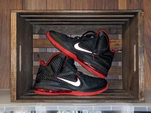 Size 10.5 - Nike LeBron 9 Black White Red - Picture 1 of 8