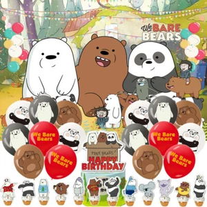We Bare Bears Party supplies Birthday Decor Set Balloons Cake Toppers Backdrop - Picture 1 of 7