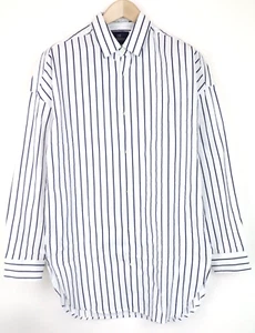 SCOTCH & SODA Ams Couture Men Shirt M Long Fit White Striped Pattern Pure Cotton - Picture 1 of 7