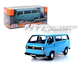 MOTORMAX 1:24 VOLKSWAGEN TYPE 2 (T3) DIE-CAST BLUE 79376 - Picture 1 of 1