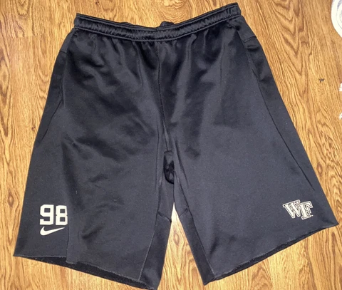 Nike Dri Fit Wake Forest Demon Deacons Mens Black Sweat Shorts XXL Cover
