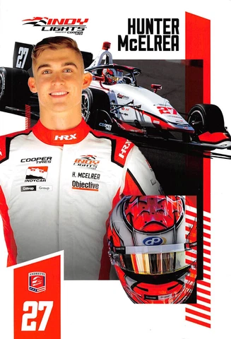 2022 --- HUNTER McELREA #27 HRX INDY LIGHTS CAR SERIES HANDOUT / POSTCARD Cover