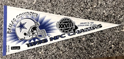 Dallas Cowboys 1993 NFC Champ Super Bowl XXVIII 1994 Georgia Dome вымпел 30"" - Изображение 1 из 3