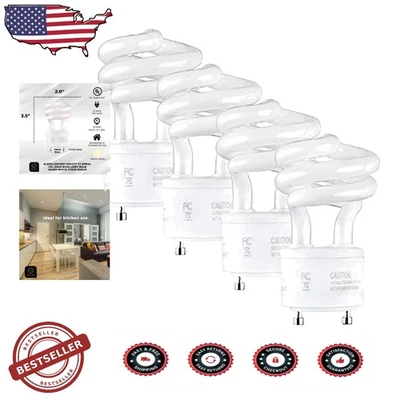 Energy Efficient GU24 CFL Bulbs: 13W 2700K Warm White, 900lm, 4 Pack, Long Life - Image 1 of 4