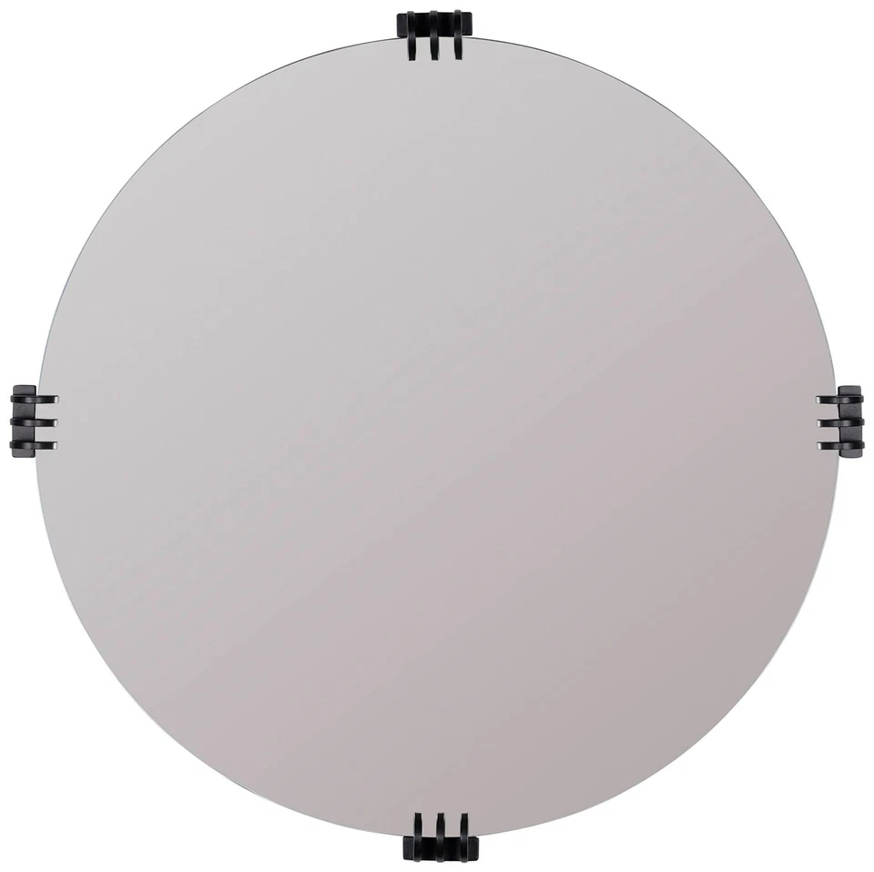 Espejo de pared redondo Cooper Classics Aubrey negro 35 1/2" Foto 1 de 1