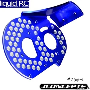 JConcepts 23191 RC10 Aluminum Rear Motor Plate Honeycomb Blue - Picture 1 of 2