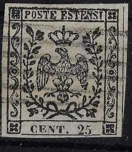 1852 ASI Modena e Reggio 25c camoscio chiaro Sassone 4 usato - Imagen 1 de 1