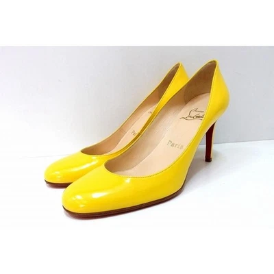 Christian Louboutin zapatos de tacón redondo de cuero EU 38 amarillo de... - Imagen 1 de 4