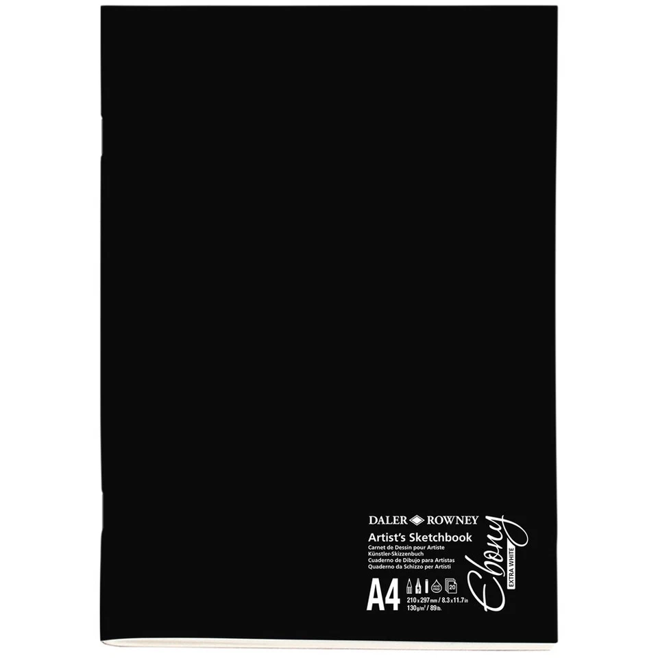 Daler-Rowney D833320400 Ébène Extra Blanc Agrafé Croquis A4 Portrait 130g - Photo 1/1