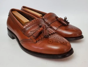 Vtg Allen Edmonds Bridgeton Brown Tassel Loafers Shoes Men's 8 D W/ Original Box - Picture 1 of 10