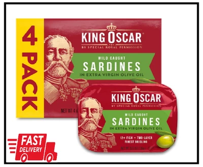 Wild Caught Sardines in Extra Virgin Olive Oil, 3.75 Ounce (Pack of 4) - Image 1 of 2