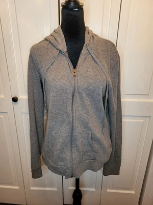 Sudadera con Capucha Hollister Gris Polar Cremallera Bolsillo Canguro M Ropa Activa Atletismo Foto 1 de 4