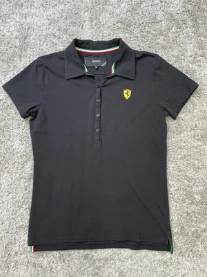 Ferrari Polo Shirt Womens XL Black Scuderia Prancing Horse Logo Italian Racing - Image 1 of 4
