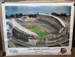 Poster Vintage 2000 Bengals vs Browns Paul Brown Stadium Provident Bank - Foto 1 di 8