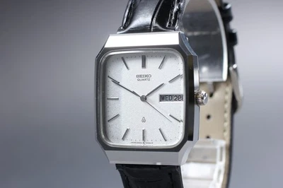 [Casi COMO NUEVO] 1982 Vintage Seiko Seagull 5933-5080 Reloj Hombre Cuarzo Plateado JAPÓN Foto 1 de 4