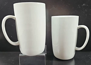 2 Williams Sonoma Open Kitchen Tall Mug Set White Porcelain Large Coffee Cup Lot - Picture 1 of 24