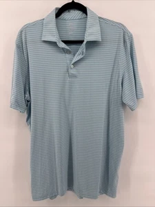 Southern Tide Polo Shirt Mens Large Striped Stretch Performance Golf Brrr Blue - Picture 1 of 5