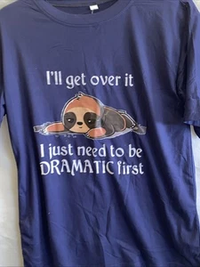 T-Shirt Blau Medium Neu ohne Etikett Grafik Kurzarm Markenlos - Bild 1 von 6