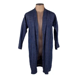VISVIM Cotton Linen Dark Blue Denim Kimono Coat size 3 - Picture 1 of 8