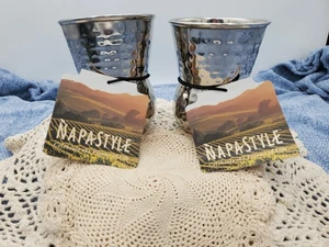 Napa Stil Doppelwandige Edelstahl Tassen Handgehämmert 15 Unzen 2er Set - Bild 1 von 11