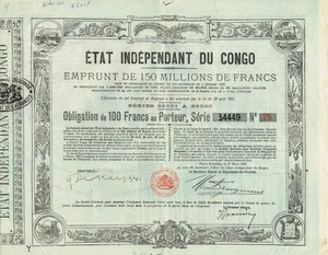 AFRIKA UNABHÄNGIGER STAAT KONGO 1888 Aktienzertifikat / Anleihe - Bild 1 von 1