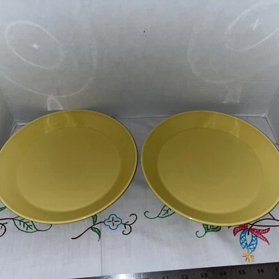 iitallia Kaj Franck Arabia Finland TEEMA Yellow Salad Plate 9" Honey Lot of 2 - Image 1 of 4