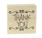 Inkadinkado Thank You with Scroll Work Wooden Rubber Stamp