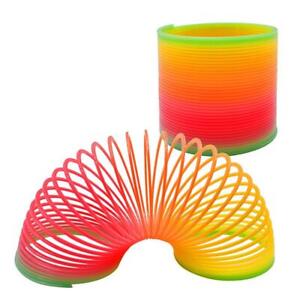 Rainbow Slinky Spring Toy Magic Colorful Circle Coil Kids Stretchy Funny Toys