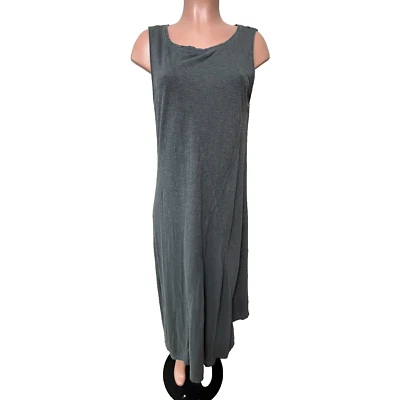 Eileen Fisher Sleeveless Asymmetrical Maxi Dress Women's Size M Hemp Blend Gray - Image 1 of 4