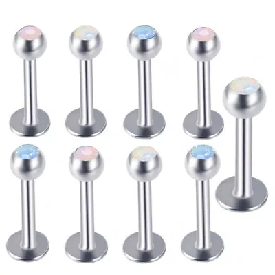 2er Labret Lippenpiercing Monroe Stecker Stab Opalit Helix Tragus Ohr Piercing - Bild 1 von 4