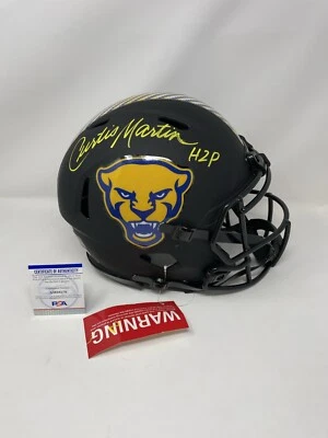 CURTIS MARTIN SIGNED AUTOGRAPH FULL SIZE AUTHENTIC PITT PANTHERS HELMET PSA COA - Image 1 of 4