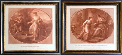 Kaufmann & Bartolozzi Rhodopen & König Psammetichos original gerahmte Drucke um 1783  - Bild 1 von 3