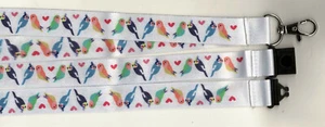 5 LOVE BIRDS Budgies Cockateils Colourful Safety Breakaway Lanyard FREE UK P&P - Picture 1 of 2