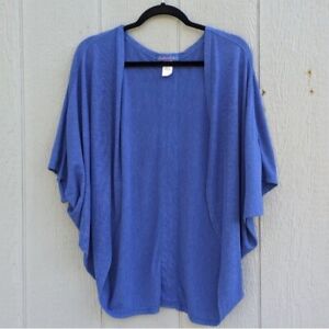 Fresh Produce Dolman Sleeve Open Front Cardigan One Size Blue Knit Casual