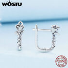 Wostu 925 Sterling Silver Fashion Winding Vines Rose Buckles Earrings Party Gift