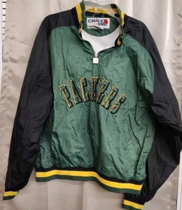 Green Bay Packers Chalk Line Jacket Vintage Men's XL Pullover 1/4 Zip Nylon  - Picture 1 of 8