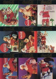 JUEGO DE TARJETAS DE INSERCIÓN SANTA CLAUS SERIE COCA COLA 4 1995 C-A-C LÁMINA DORADA S-31 A S-40 - Imagen 1 de 2