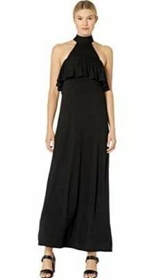 Maxi Vestido Para Mujer Rachel Pally L94706 Tula Negro Cuello Alto Talla Mediana Foto 1 de 2
