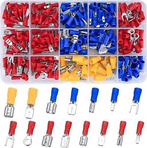 280Pcs Assorted Insulated Electrical Wire Terminals Crimp Connectors Spade Kit
