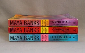 Surrender Trilogy Maya Banks Complete 3 Novels PB Letting Giving Tanking USED VG - Picture 1 of 21
