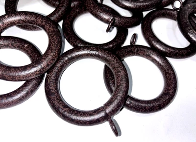 Handmade Hammered Iron Drapery Curtain Rod Rings with Eyelets 1-1/2'' Lot of 20 - Image 1 of 4