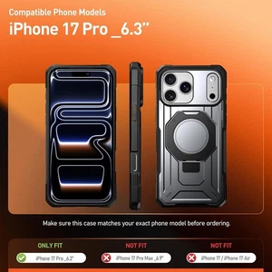 Poetic For iPhone 17 Pro Case with Ring Stand Magsafe Compatible Cover Gun Metal - Picture 1 of 7