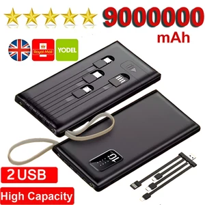 9000000mAh Power Bank 2 USB LED Fast Charger Battery Pack for Mobile Phone - Picture 1 of 5